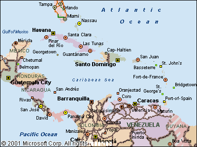 Map Of Caribbean Island. Caribbean. Enlarge Map